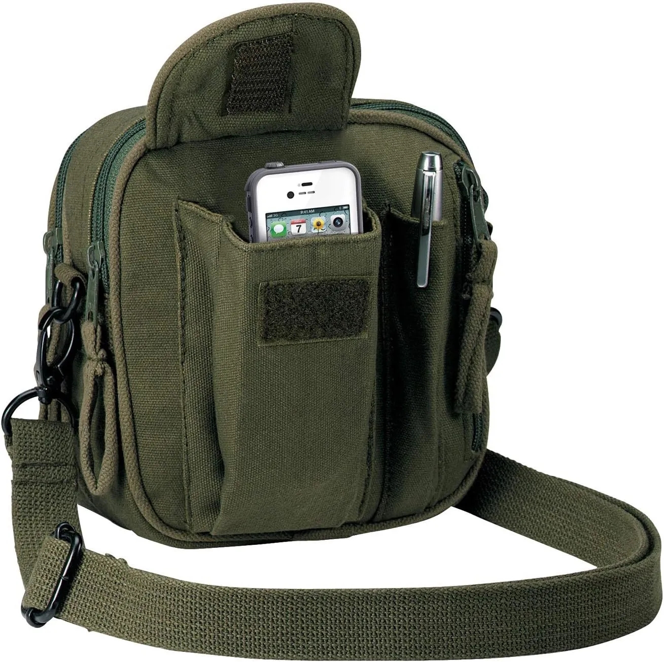 Rothco Excursion Organizer Shoulder Bag  Canvas Crossbody EDC Travel Bag 2L Storage