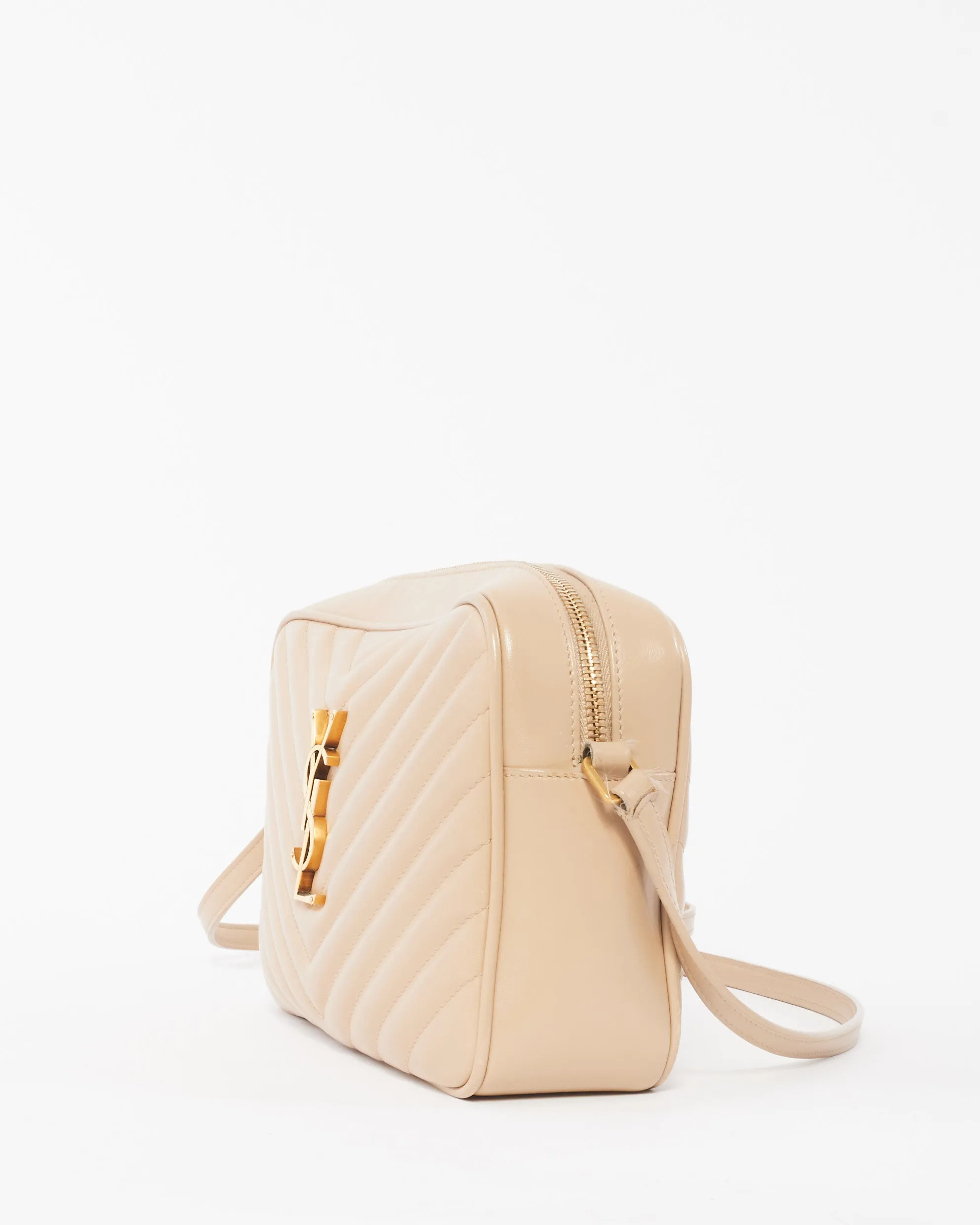 Saint Laurent Beige Leather Lou Camera Bag
