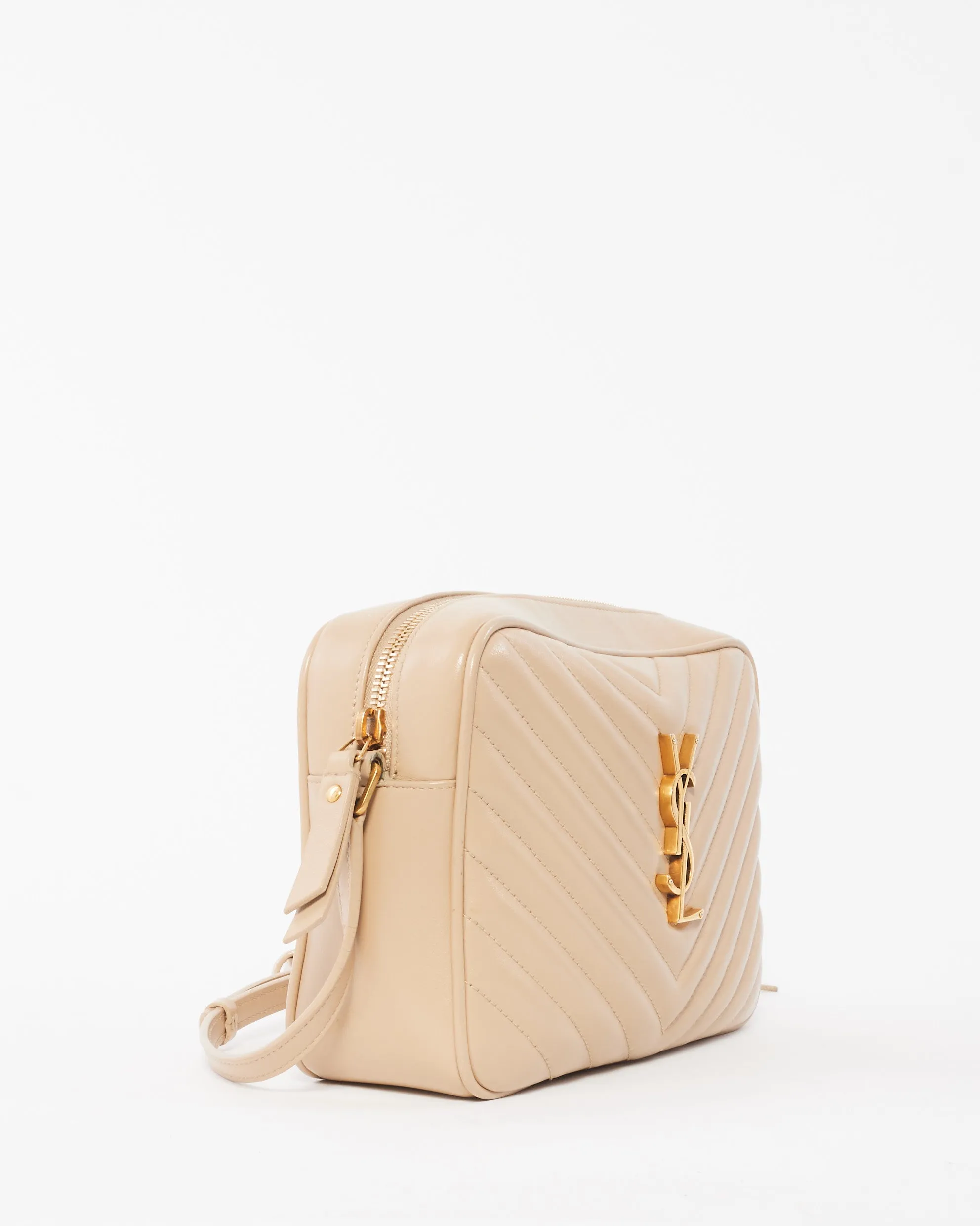 Saint Laurent Beige Leather Lou Camera Bag