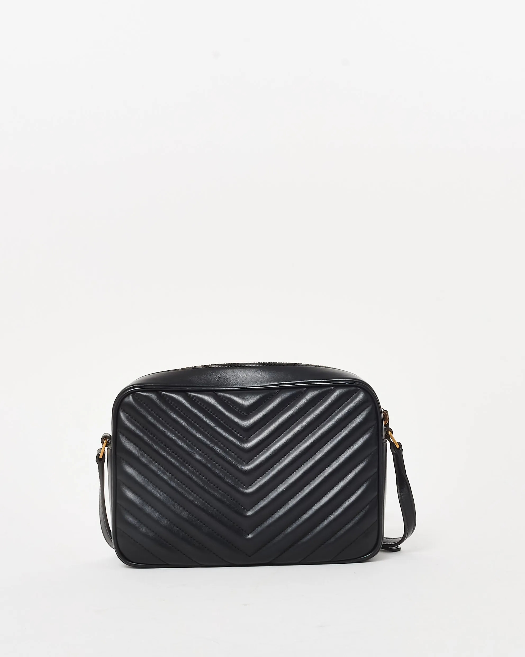 Saint Laurent Black Matelassé Leather GHW Lou Camera Bag