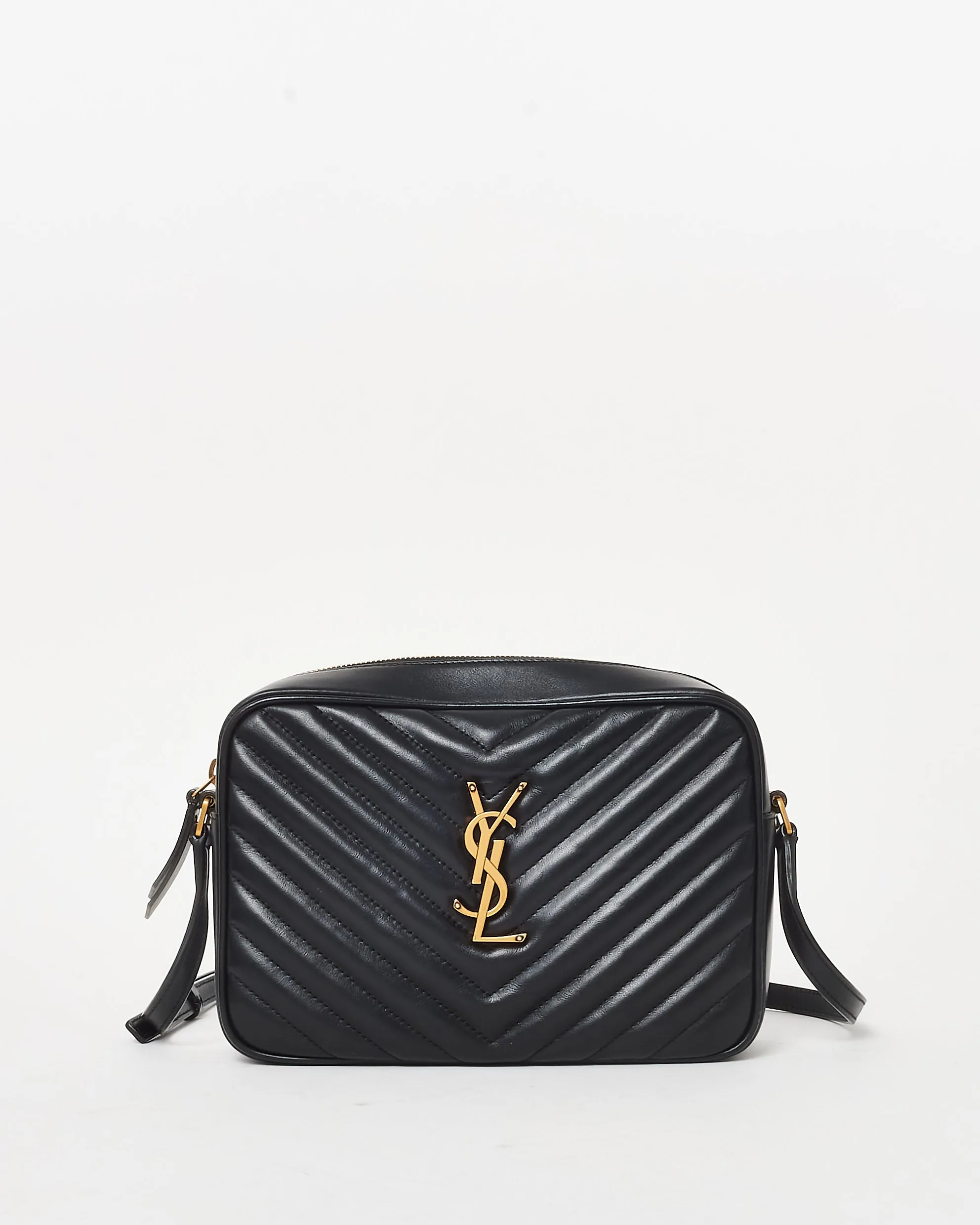 Saint Laurent Black Matelassé Leather GHW Lou Camera Bag