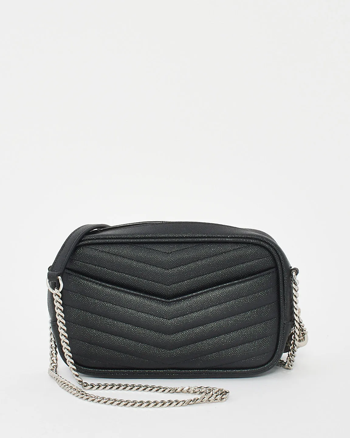 Saint Laurent Black Quilted Leather Mini Lou Camera Bag