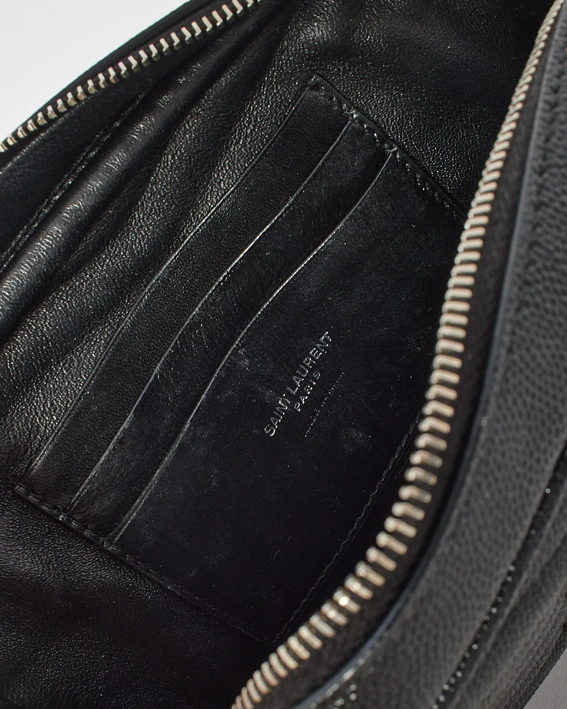 Saint Laurent Black Quilted Leather Mini Lou Camera Bag