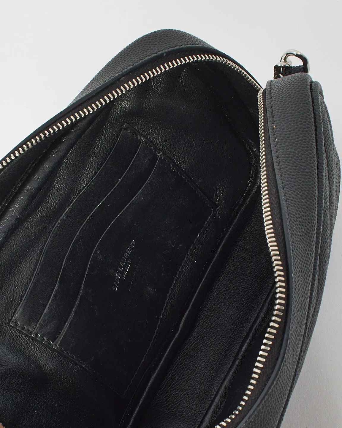 Saint Laurent Black Quilted Leather Mini Lou Camera Bag