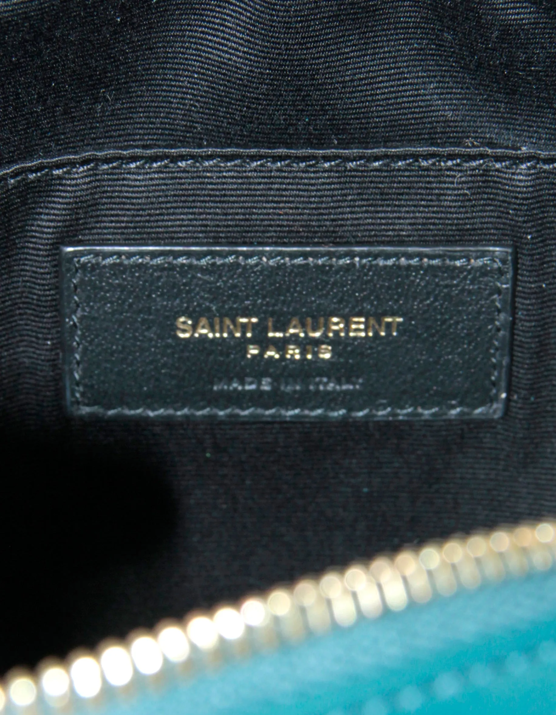 Saint Laurent Sea Turquoise Calfskin Matelasse Monogram Lou Camera Bag