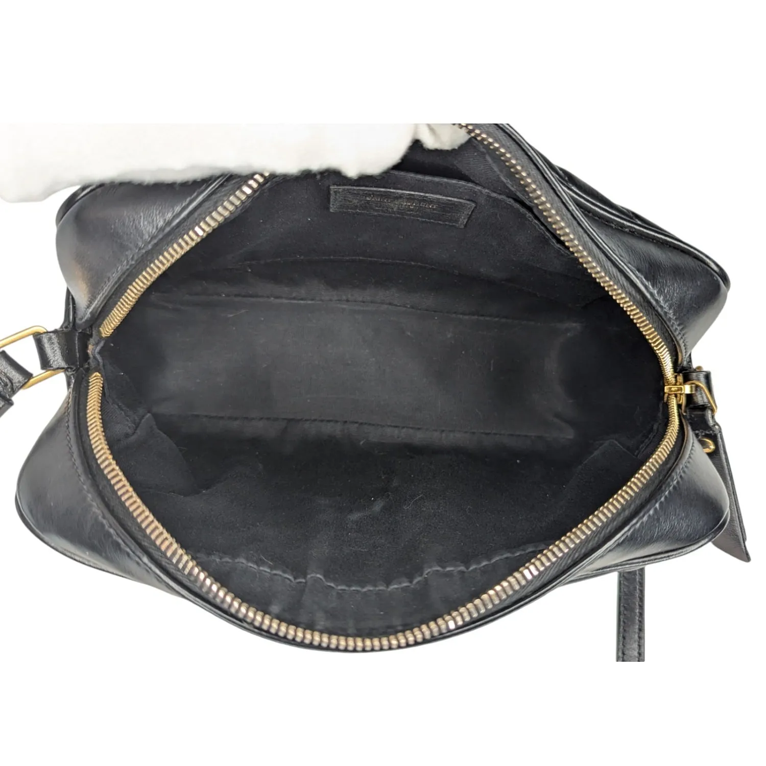 Saint Laurent YSL Chevron Quilted Lou Camera Crossbody