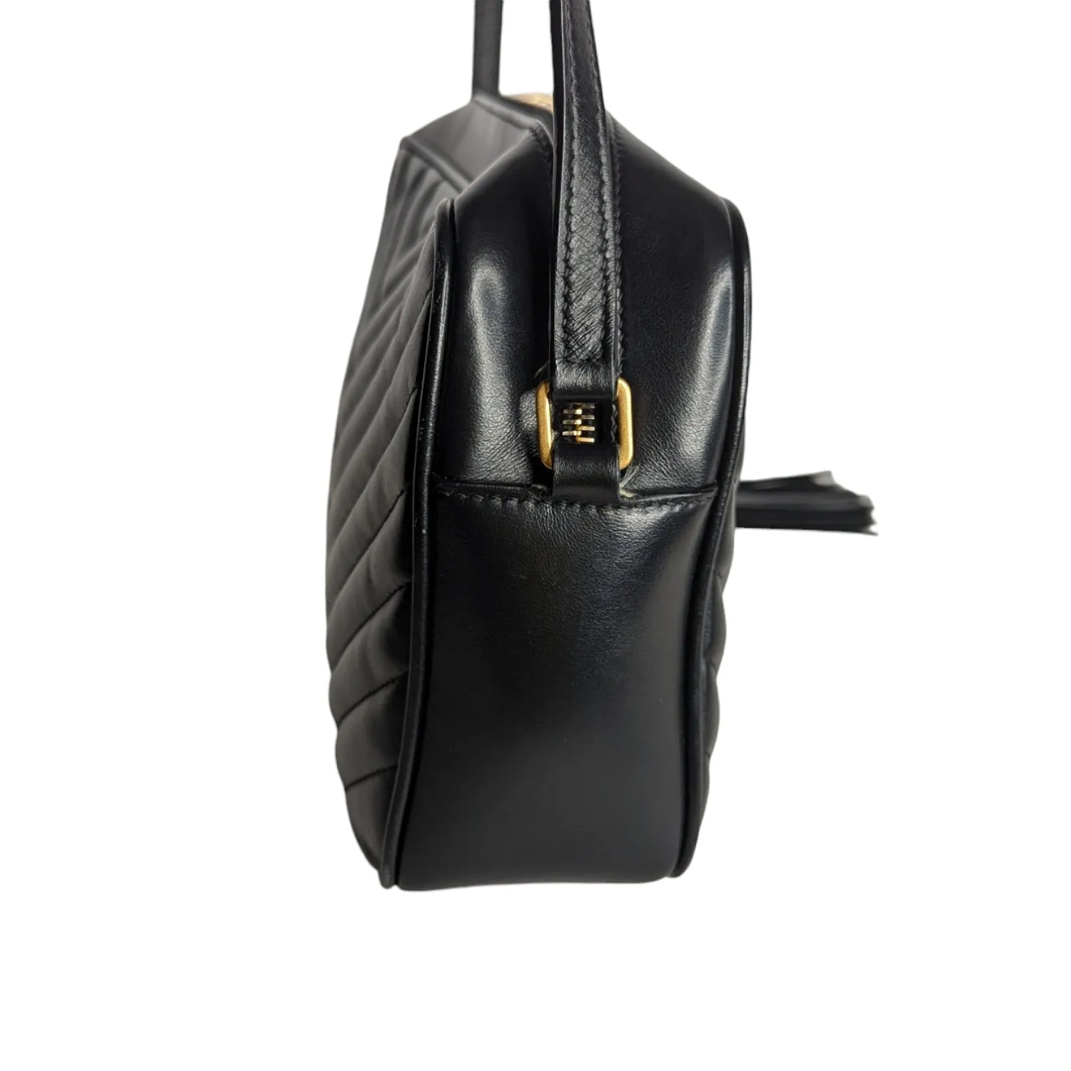 Saint Laurent YSL Chevron Quilted Lou Camera Crossbody