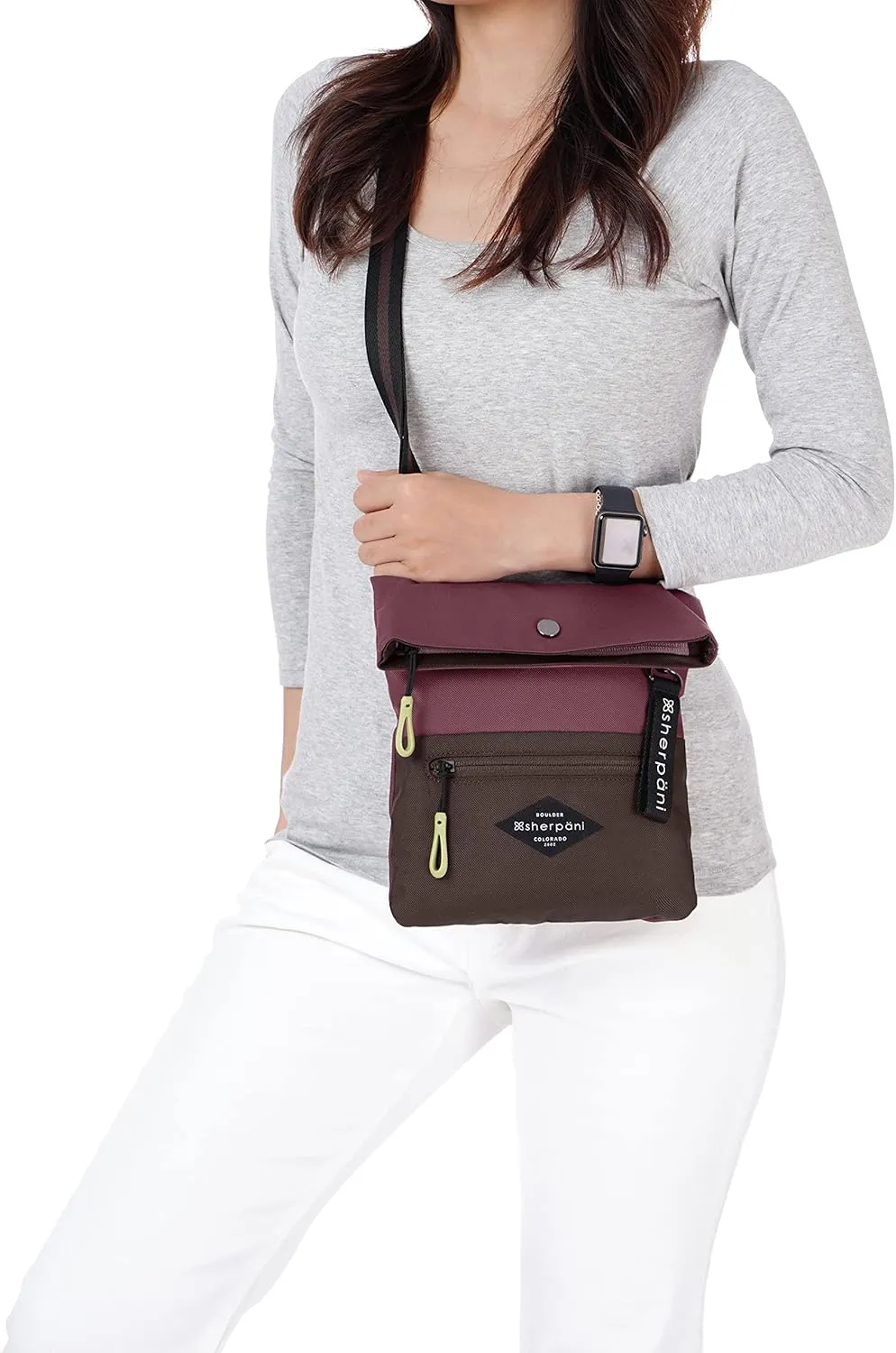 Sherpani Pica, Small Crossbody Purse, Nylon Crossbody Bag, Lightweight Cross Body Bag, Shoulder Bag, Purses for Women, Travel Bag, RFID Protection (Rosewood)