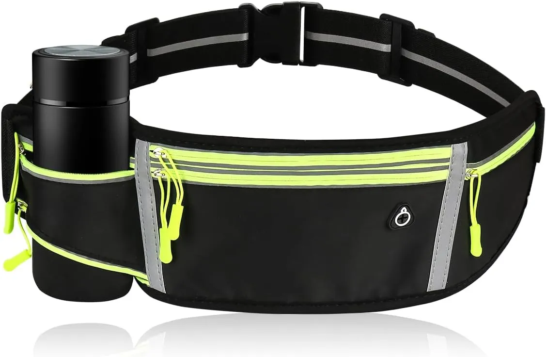 Slim Running Belt Fanny Pack for Men Women, Waist Bag, Large Capacity, Ultra-Thin Design, Waterproof, Runners Pouch Waist Pack, Phone Holder for Running Sports Walking Traveling