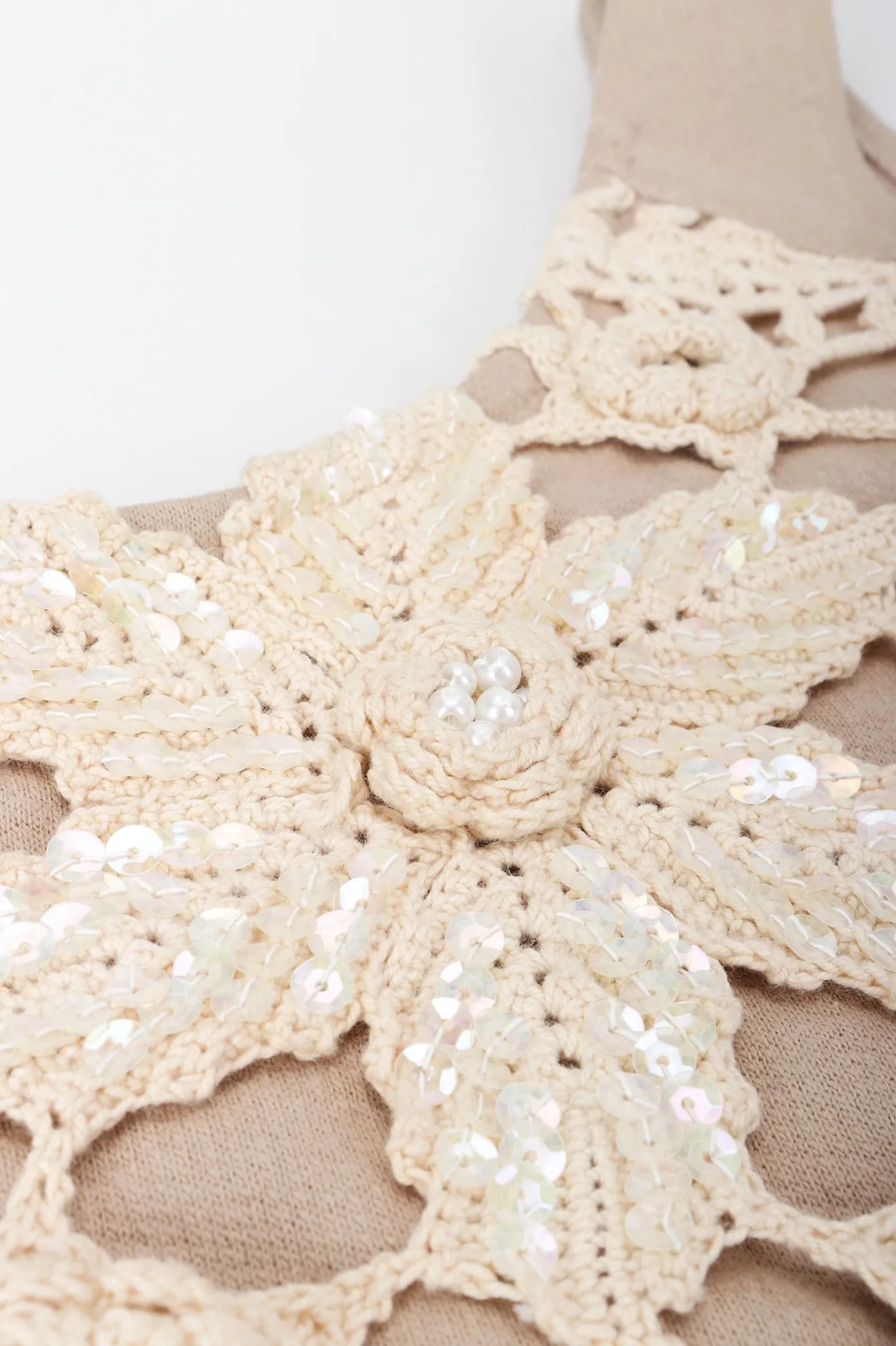 Sparkling Crochet Lace Coat & Tank Set