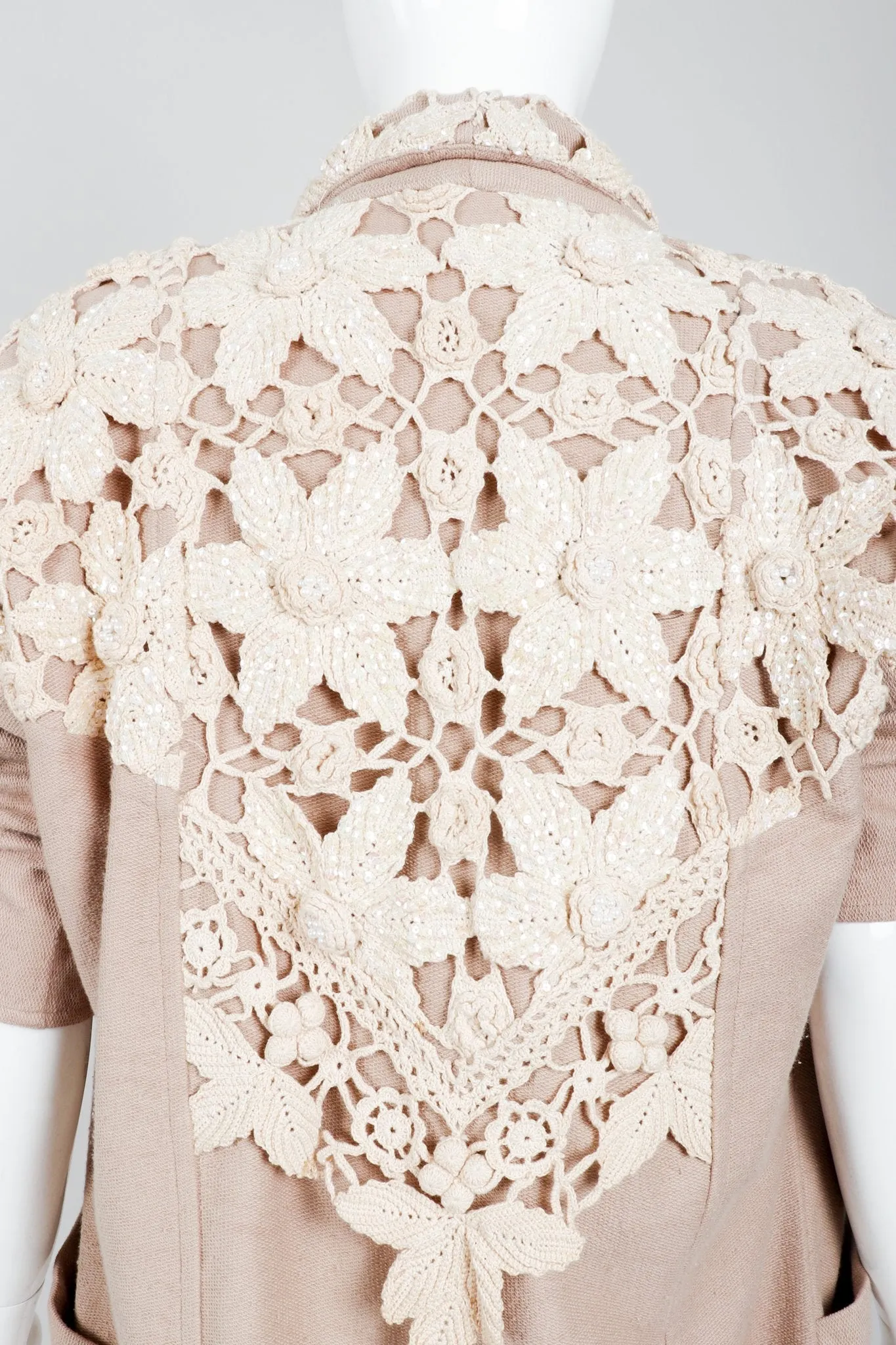 Sparkling Crochet Lace Coat & Tank Set