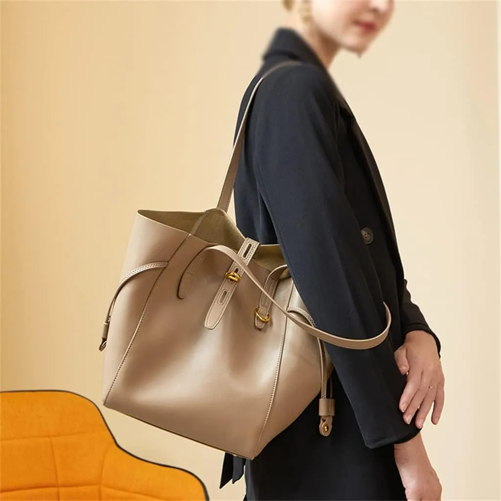 Spring and Leather Women's Bag Handbag Sigle Shoulder Large Capacity Everything Tote Bucket Bag