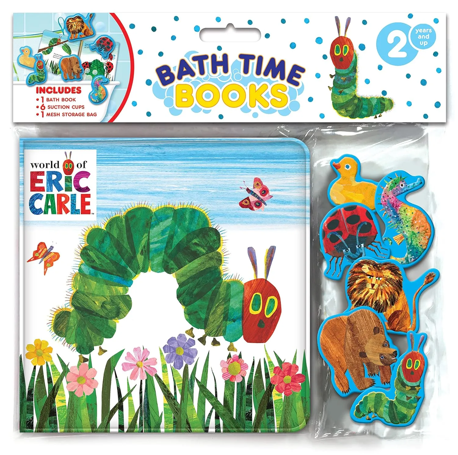 The World of Eric Carle Bath Time Books - Activity Books for kids, Bath book, 6 Padded suction cups, 1 Mesh bag Bath Book  Picture Book, February 28, 2020