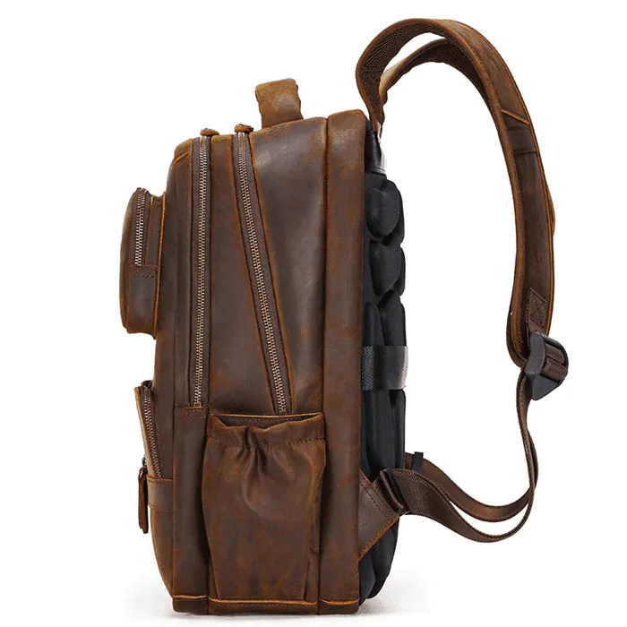 Urban Leather Weekender Backpack Large Capacity Travel Bag