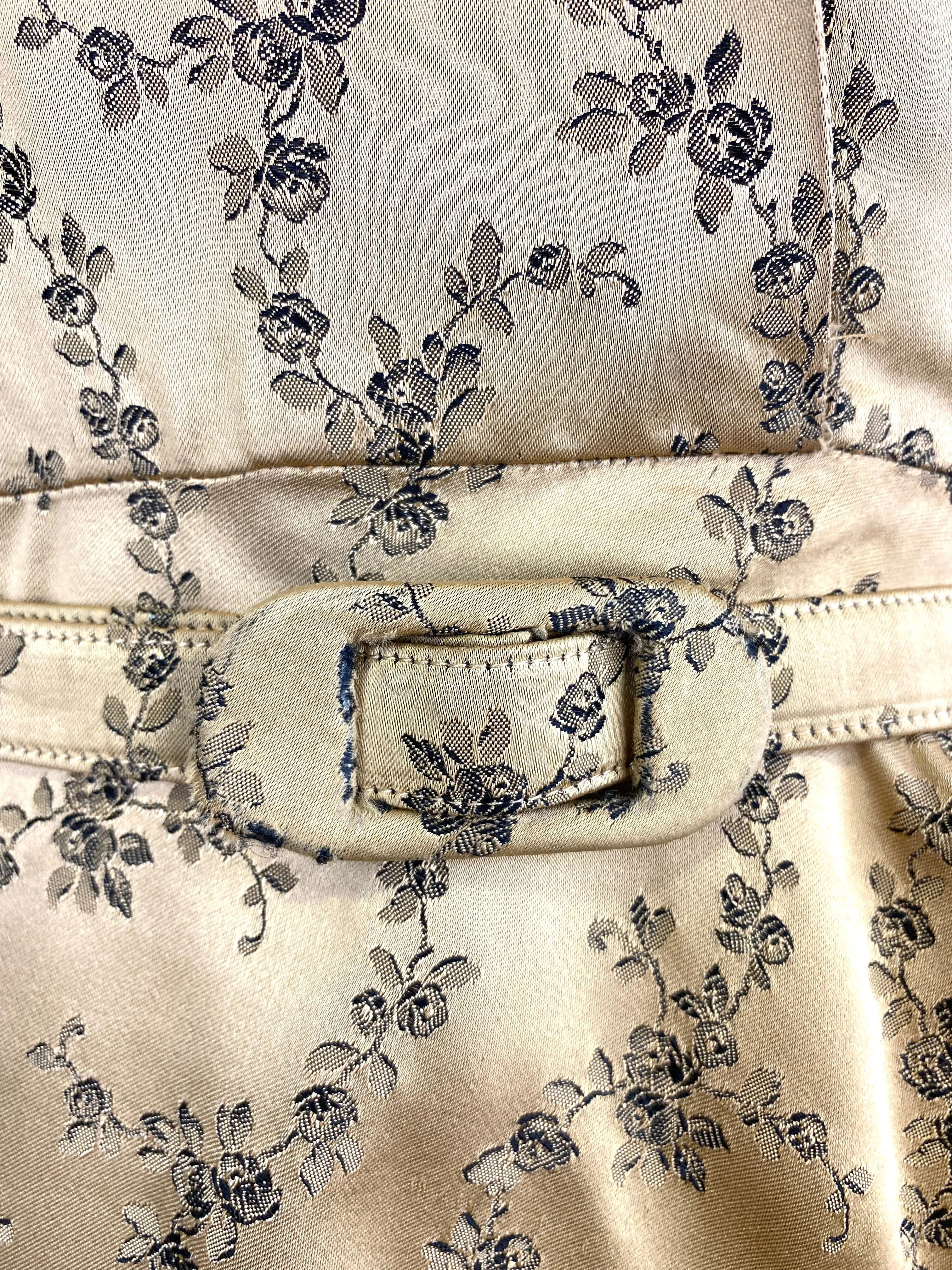 Vintage 1950s Gold Brocade Frederick Starke Dress with Belt, Small