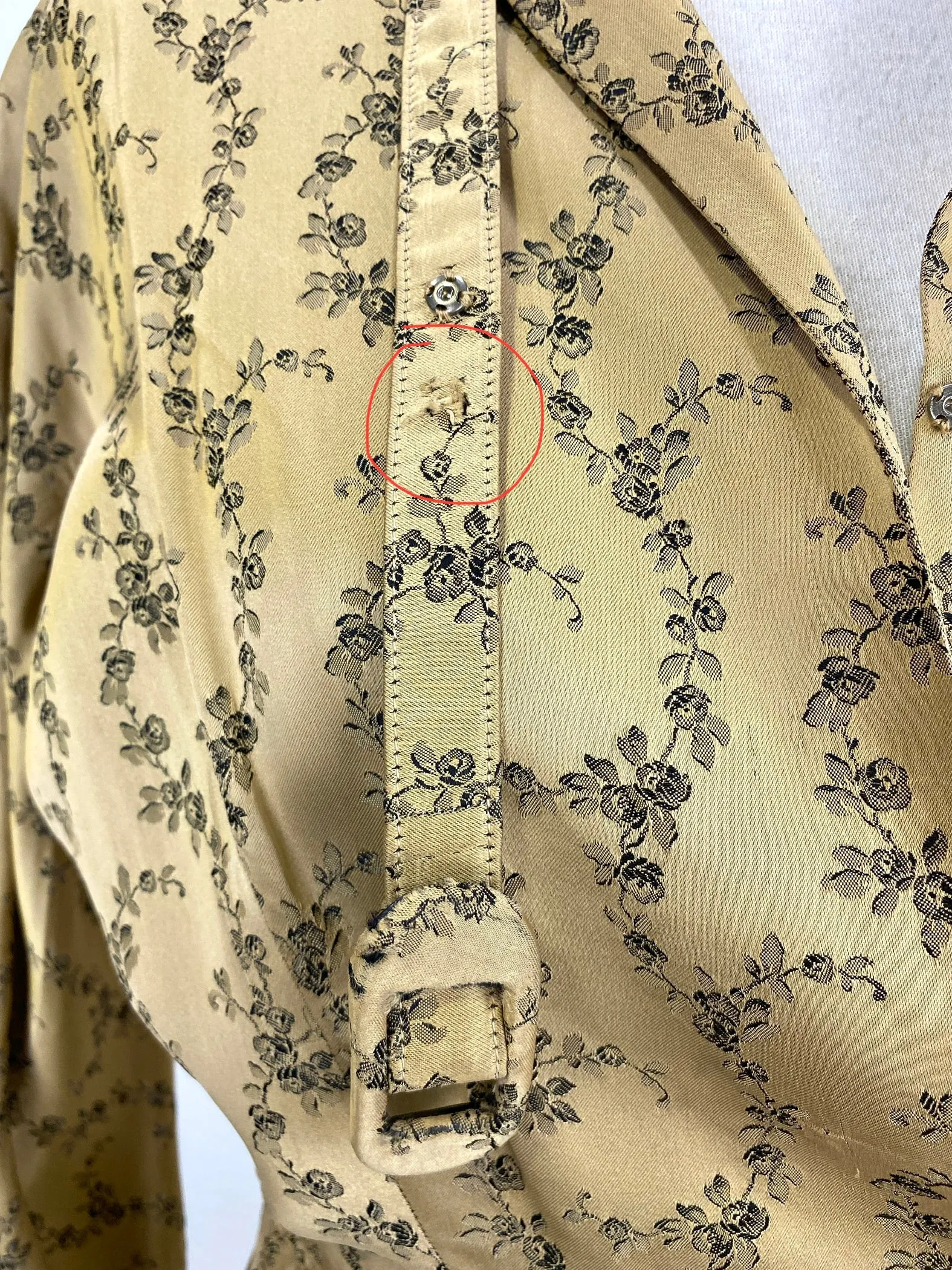 Vintage 1950s Gold Brocade Frederick Starke Dress with Belt, Small