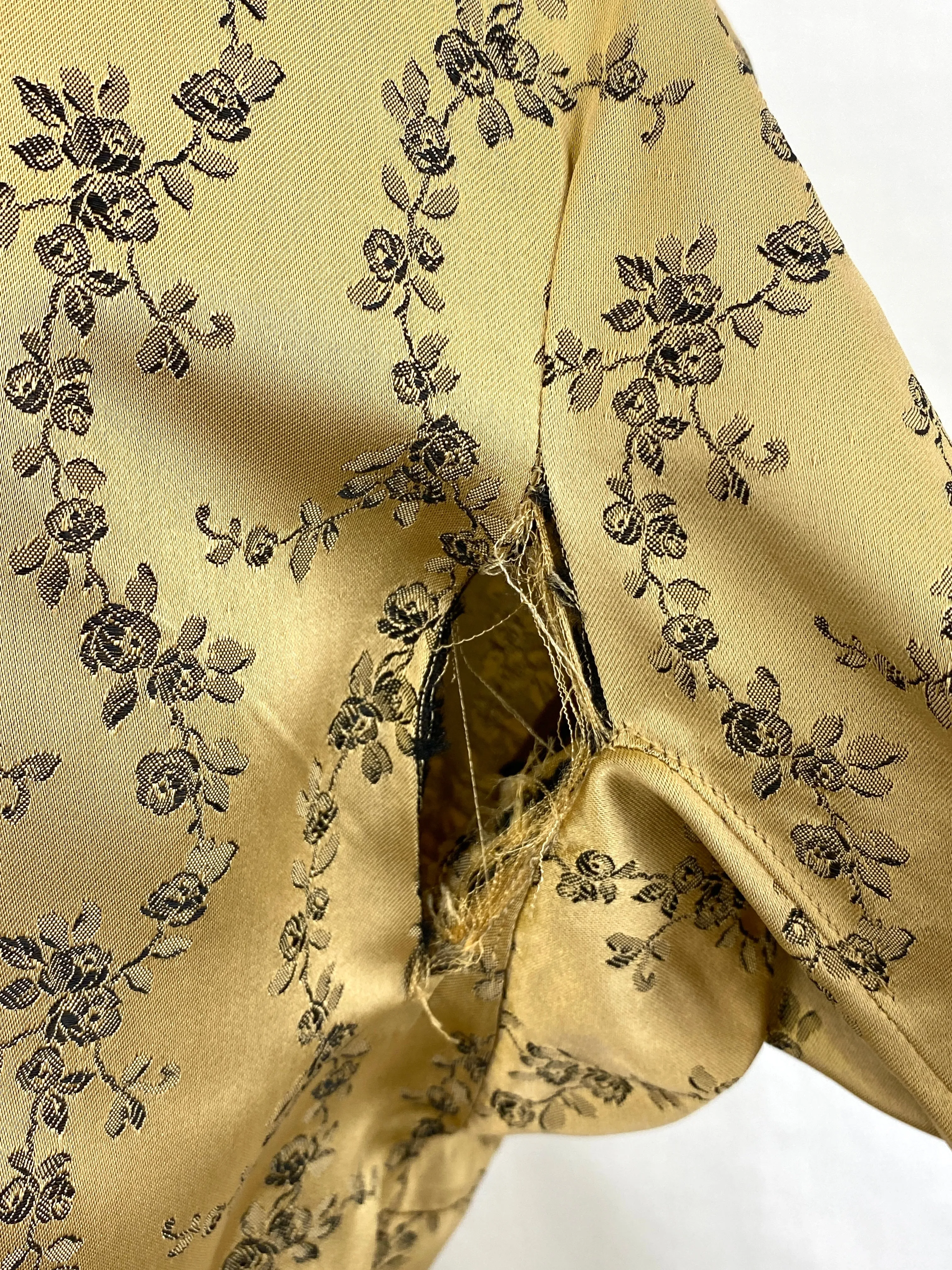Vintage 1950s Gold Brocade Frederick Starke Dress with Belt, Small