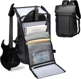 Waterproof Travel Backpack for PDP RIFFMASTER Wireless Guitar Controller, Extra Large Carrying Bag Fits PS5, PS4, & Large Capacity Storage Bag with Zippered Pocket for PlayStation 5