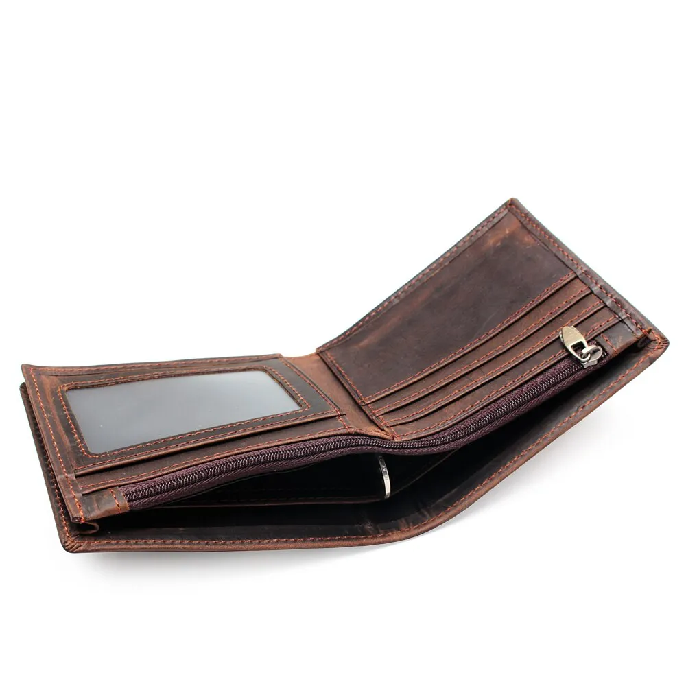West Louis™ Handmade Short Blocking Leather Wallet
