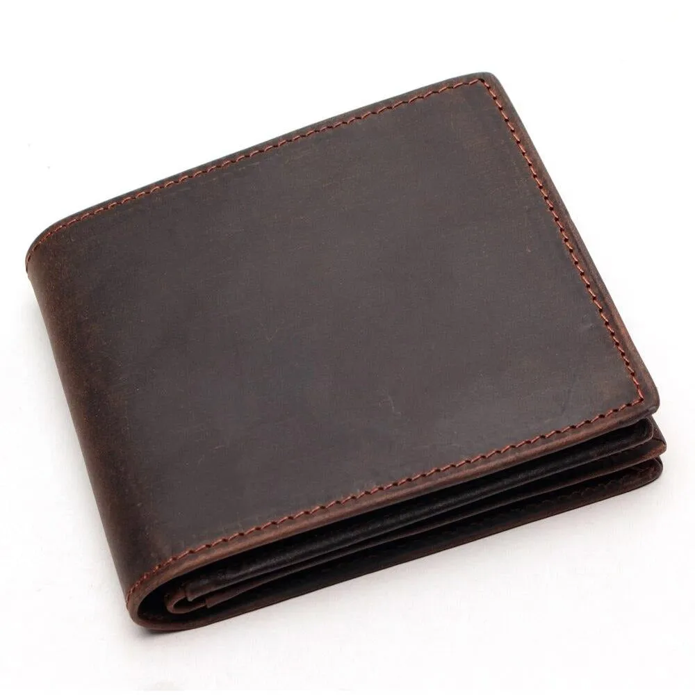 West Louis™ Handmade Short Blocking Leather Wallet