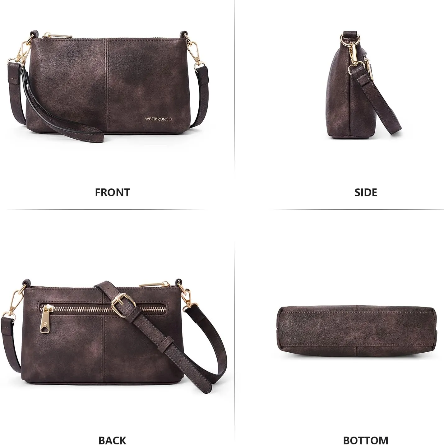 WESTBRONCO Crossbody Bag for Women Vegan Leather Wallet Purses Satchel Shoulder Bags Small Size