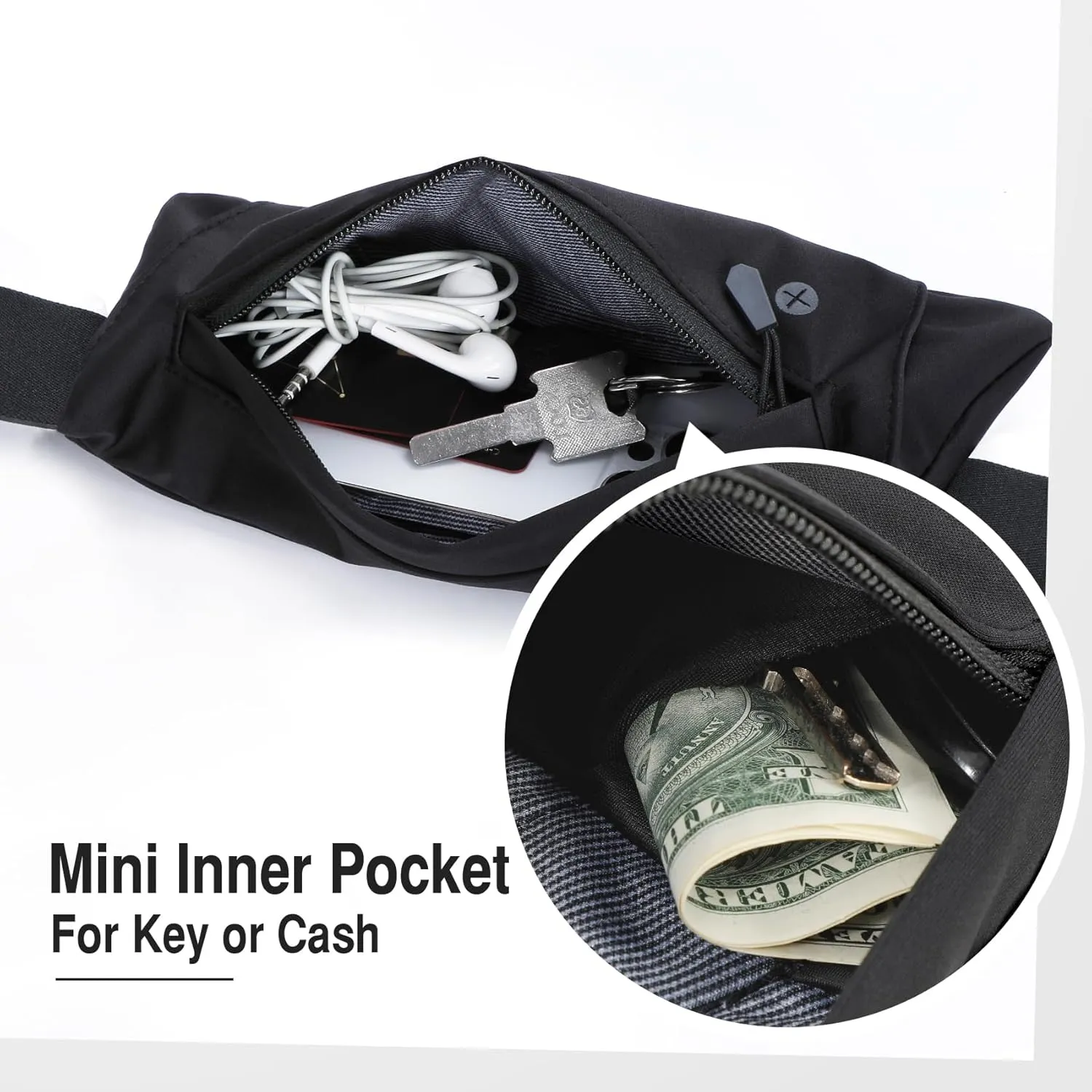 WHIPPY Slim Running Belt Fanny Pack for Women Men Elastic Runners Belt Waist Pouch Chest Bag Phone Holder Waist Pack for Running Hiking