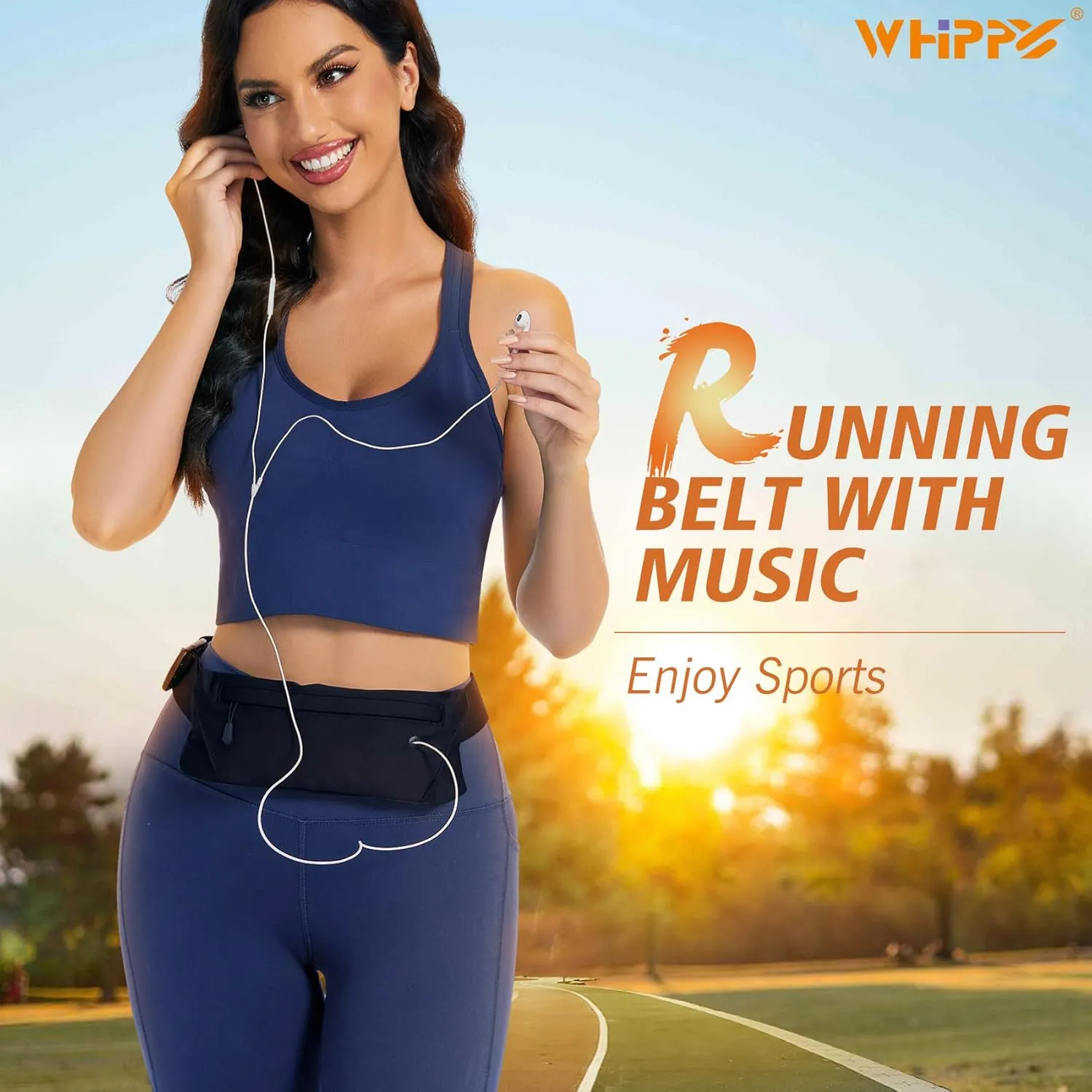 WHIPPY Slim Running Belt Fanny Pack for Women Men Elastic Runners Belt Waist Pouch Chest Bag Phone Holder Waist Pack for Running Hiking