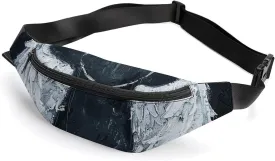 White Angel Wings Belt Bag with Adjustable Strap, Lightweight Travel Crossbody Bags, Hands-Free Mini Fanny Packs in Running Gym