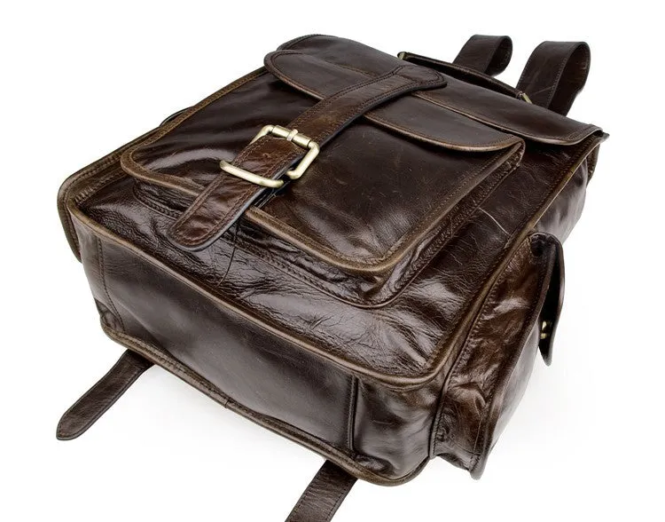 YAAGLE Male Multi-functional Genuine leather travel Backpack Satchel YG7283