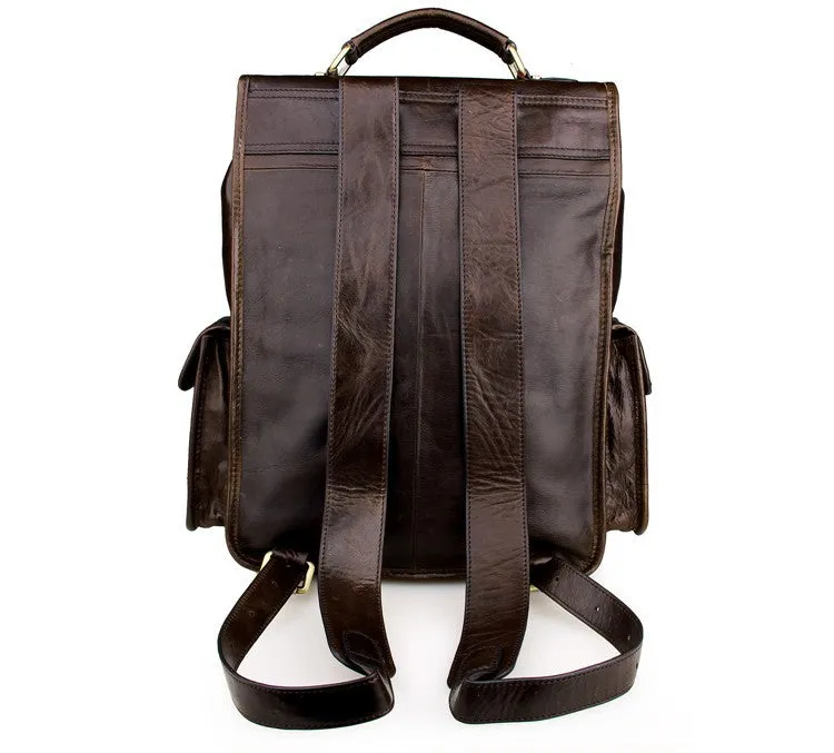 YAAGLE Male Multi-functional Genuine leather travel Backpack Satchel YG7283
