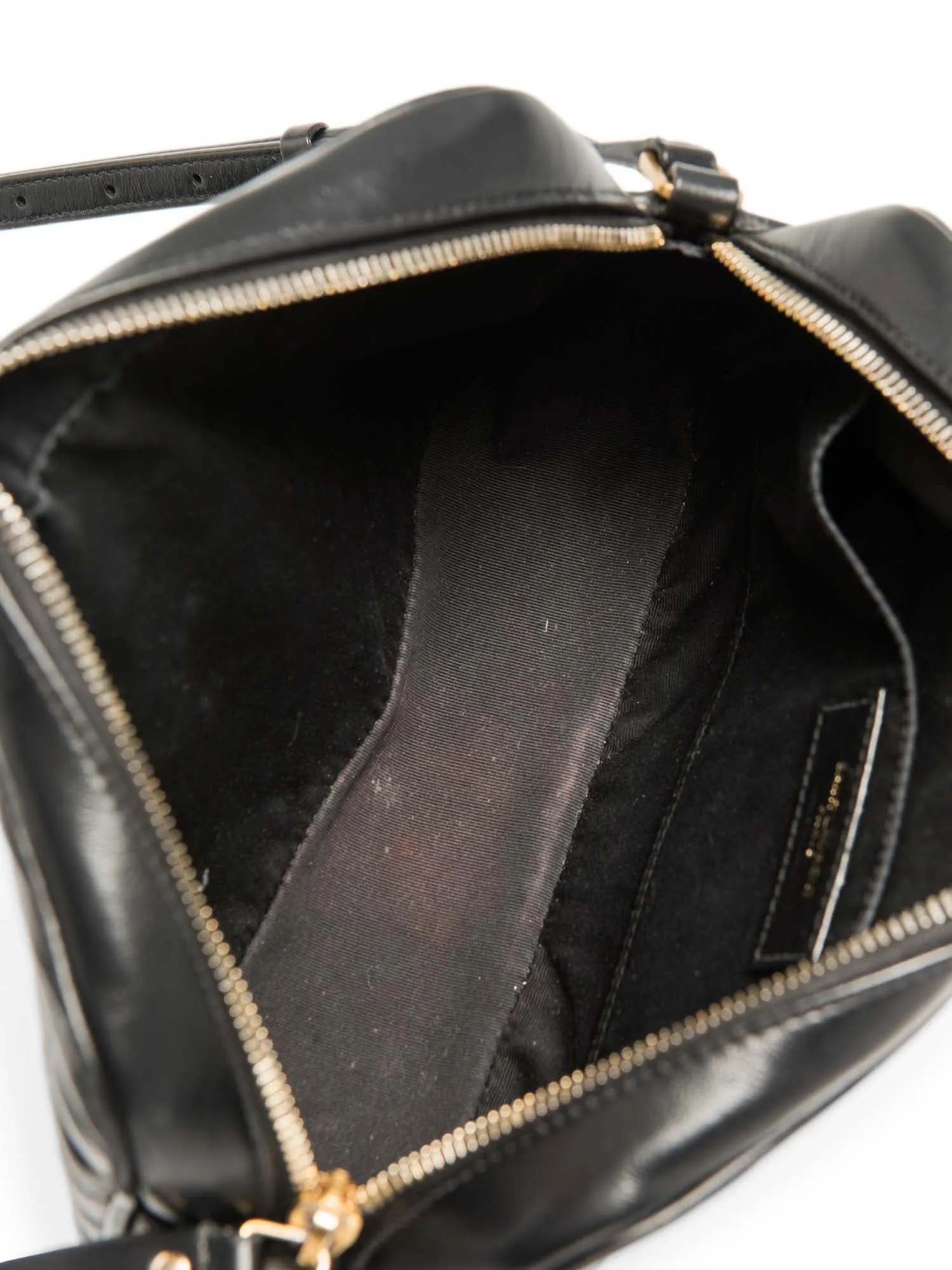 Yves Saint Laurent Logo Quilted Leather Medium Lou Camera Bag Black