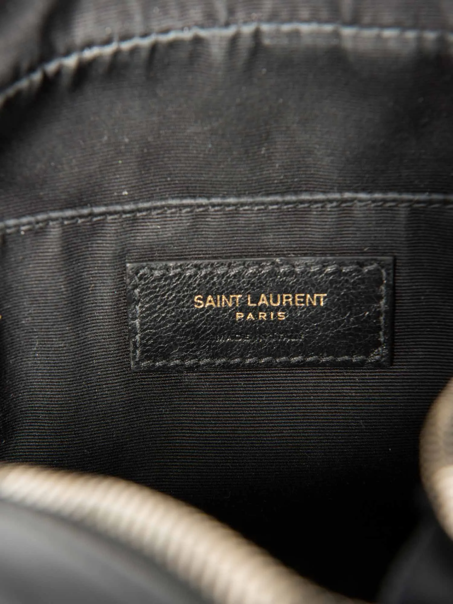 Yves Saint Laurent Logo Quilted Leather Medium Lou Camera Bag Black